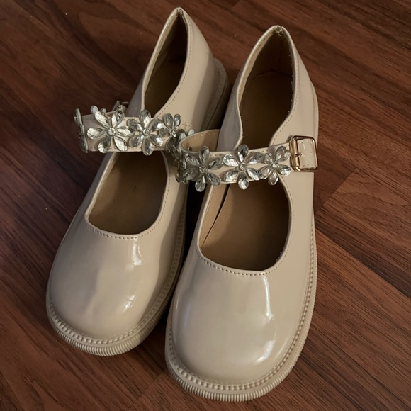 Beige Rhinestone Mary Jane Shoes - Picture 3 of 3
